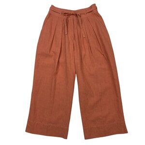 Anthropologie En Saison Jasper Pant XS Coral Cropped High Rise Wide Leg Coastal